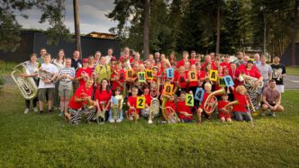 Teilnehmer des ISBBC 2024 mit der Brass Band BlechKLANG (Foto Julian Thiemermann)